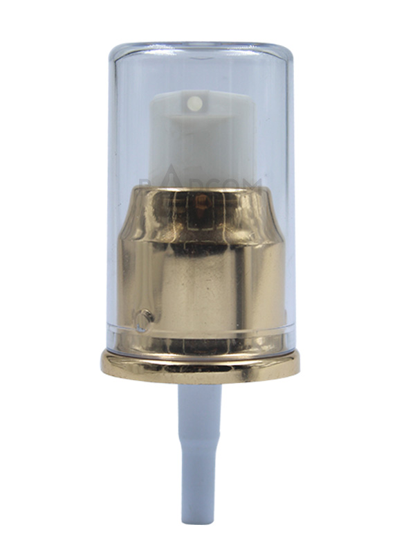 Lotion Pump - Shinny Gold- 20/410 With Full Acrylic Over Cap